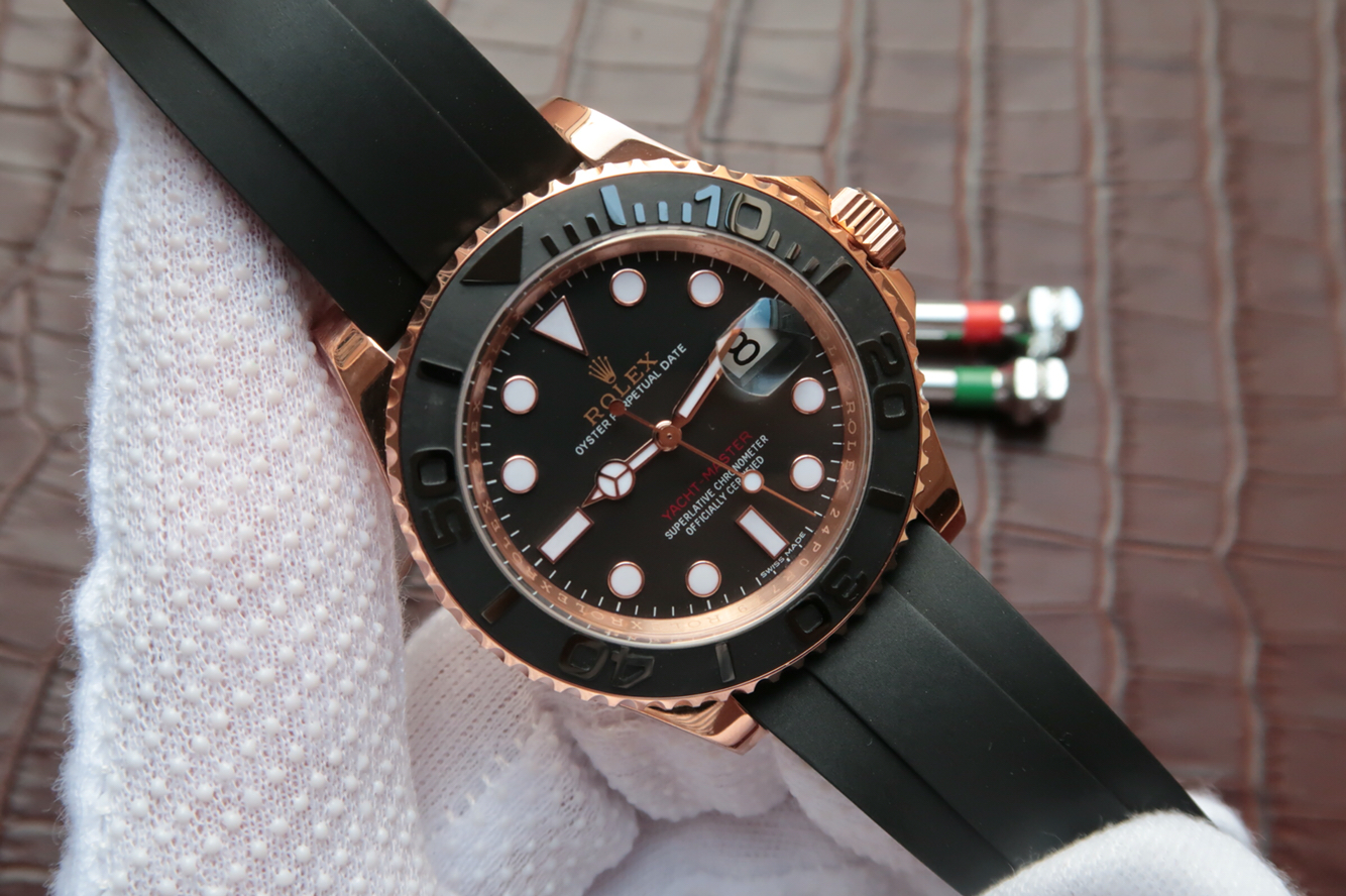 Noob Factory Replica Rolex YachtMaster 116655 Rose Gold Watch with ...