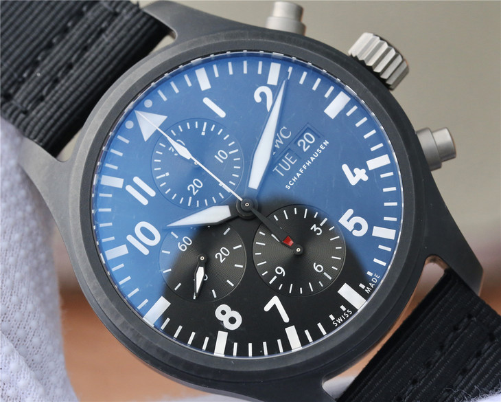 Z Factory Replica IWC Top Gun IW389101 Ceramic Watch with Black Nylon ...