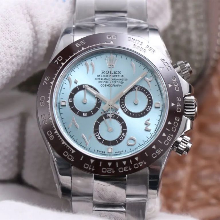 Noob Factory V3 Edition Replica Rolex Daytona Ice Blue Arabic Dial with ...